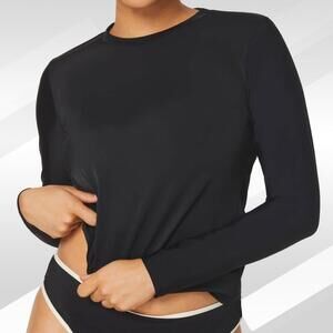 2/$50 Andie The Torquay Rashguard Eco Nylon Black Size XS | Swim & Surf Style